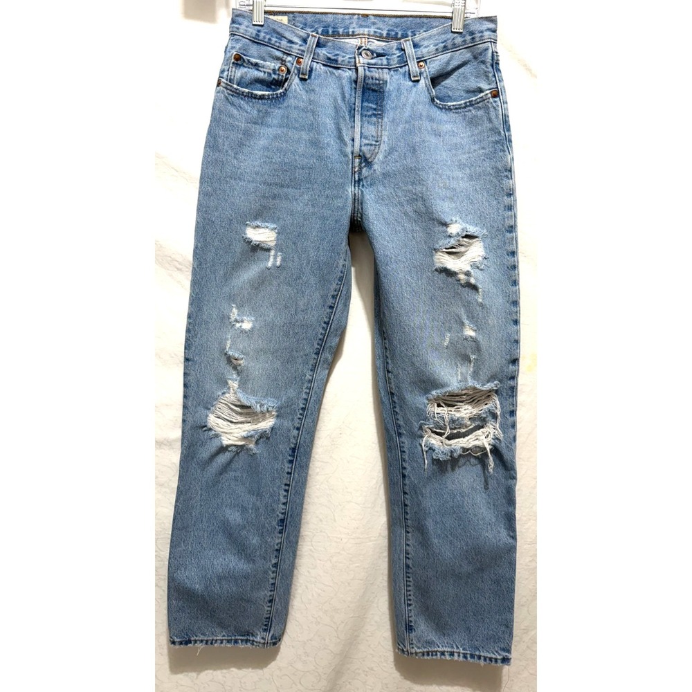 Y2K Vintage Levi's 501 Women's Jeans 28 X 31.5 - 1990's Button Fly Medium Wash
